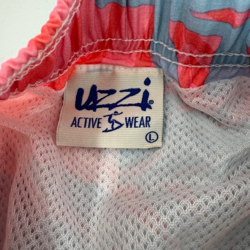 Uzzi Amphibious Gear Mens Coral Blue Tropical Palm Leaf Board Shorts NWT Sz L